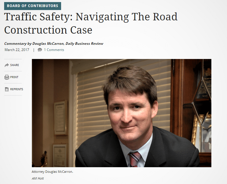 McCarron Article on Road Construction Cases