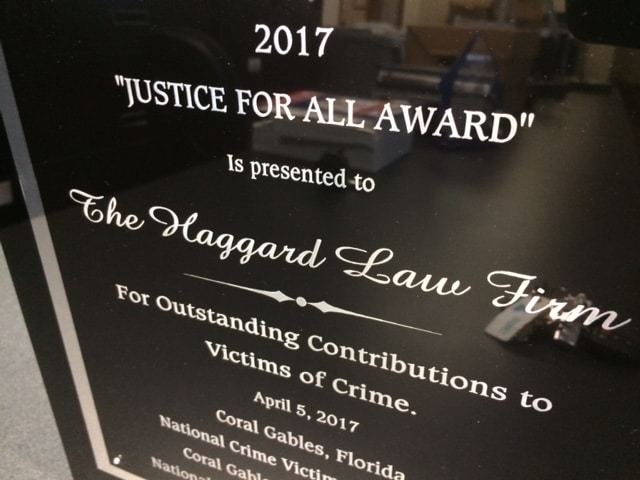 Haggard Law Receives Award During Crime Victims’ Event