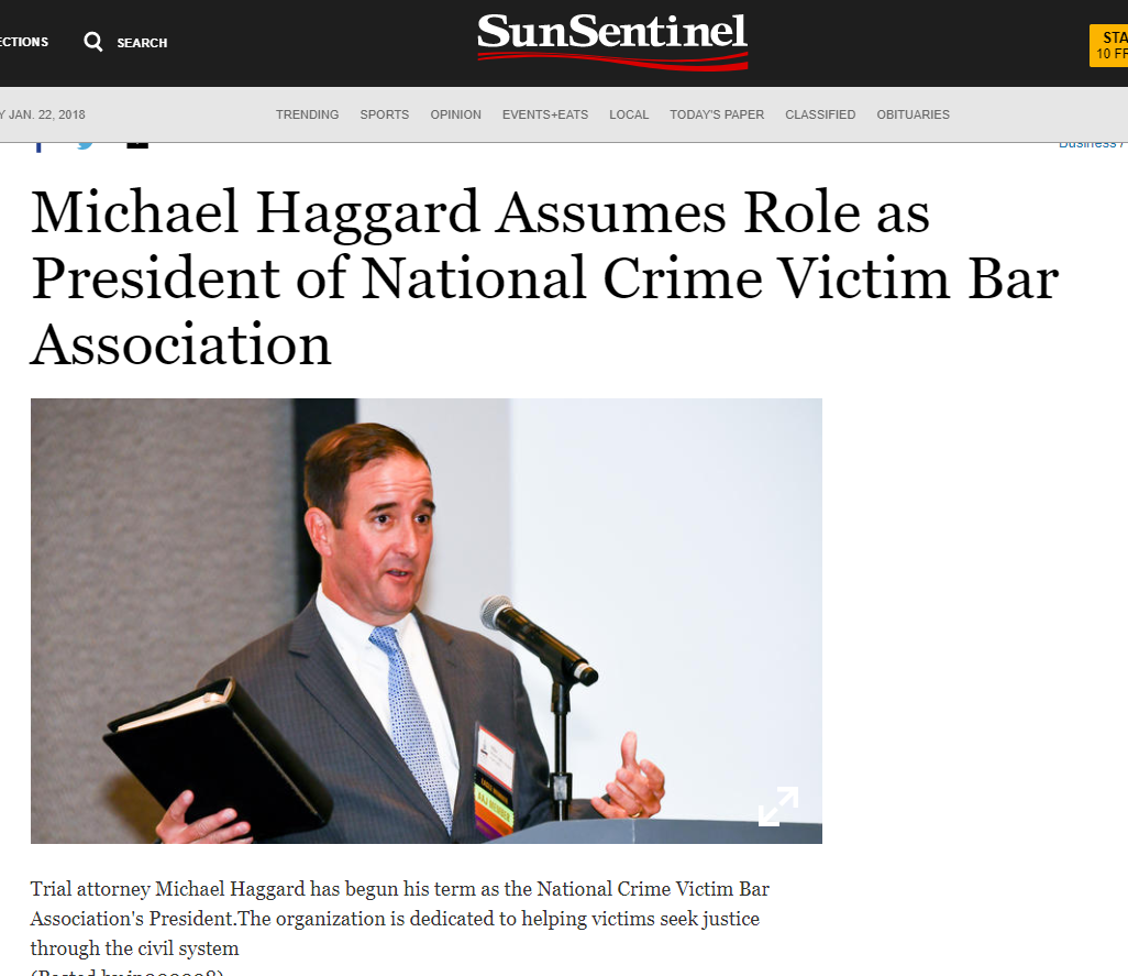 Haggard Becomes President of National Crime Victim Bar Association