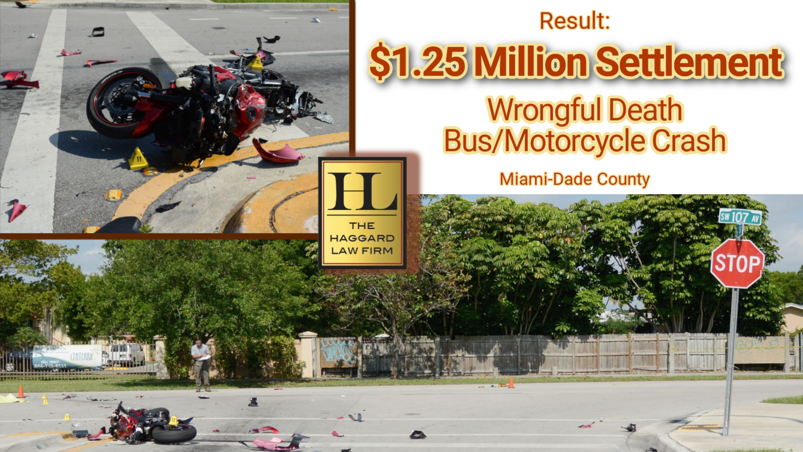 $1.25 Million Settlement in Wrongful Death Case Involving County Bus and Motorcycle