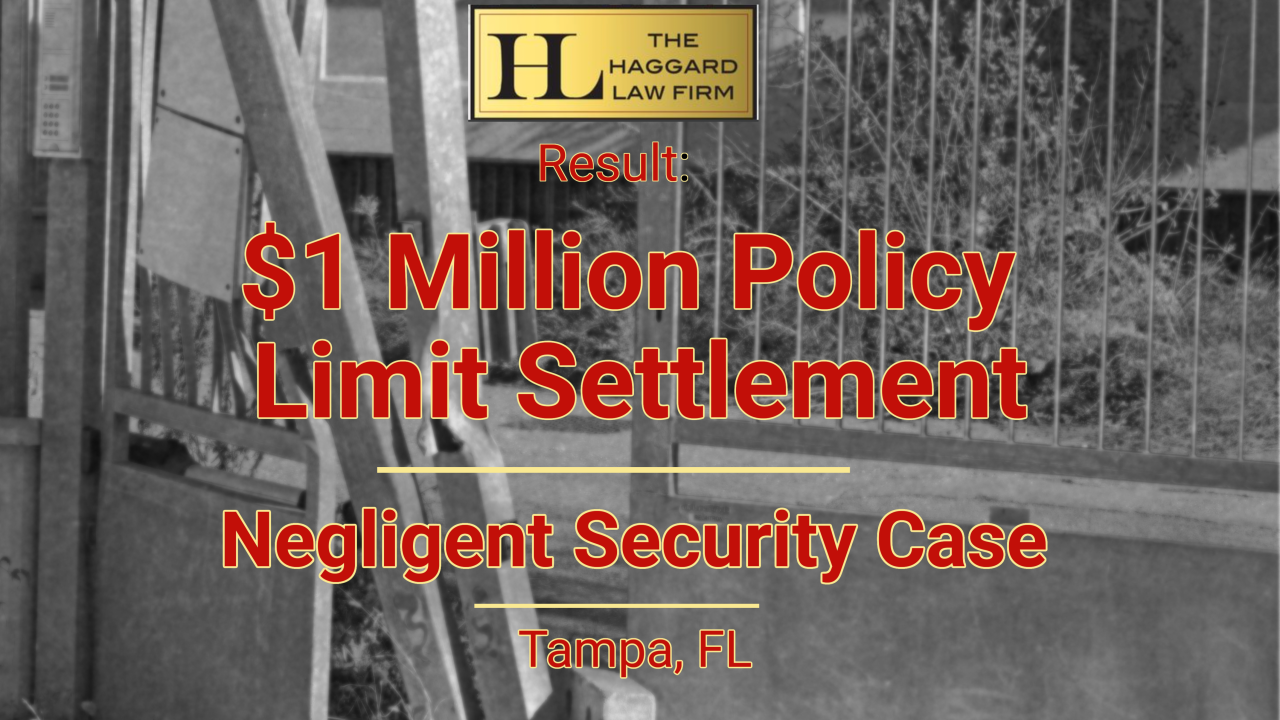 $1 Million Negligent Security Policy Limit Settlement