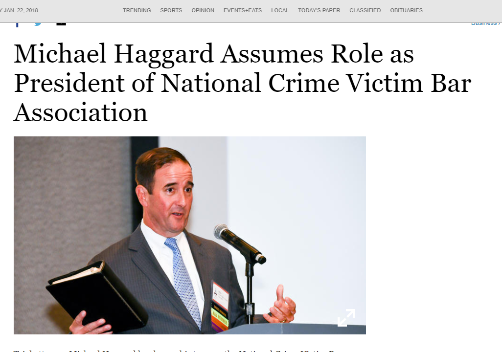 Haggard Becomes President of National Crime Victim Bar Association