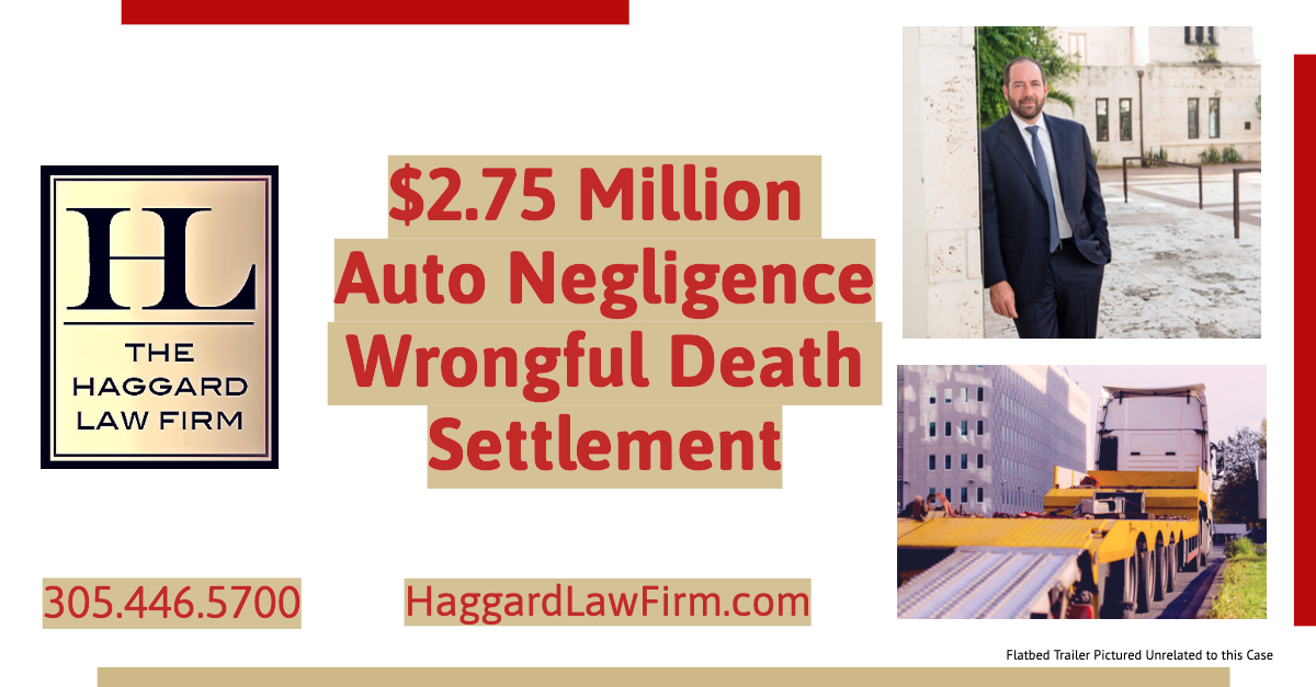 $2.75 Million Wrongful Death Case Involving Crash Into Tractor Trailer