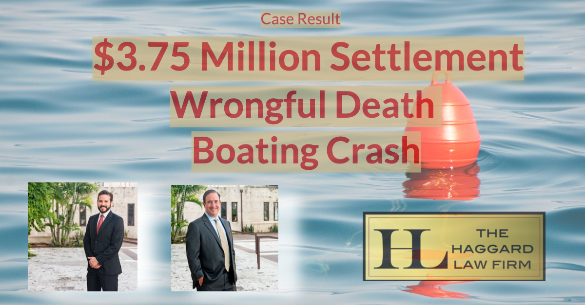 Wrongful death boating crash case settled for $3.75 Million