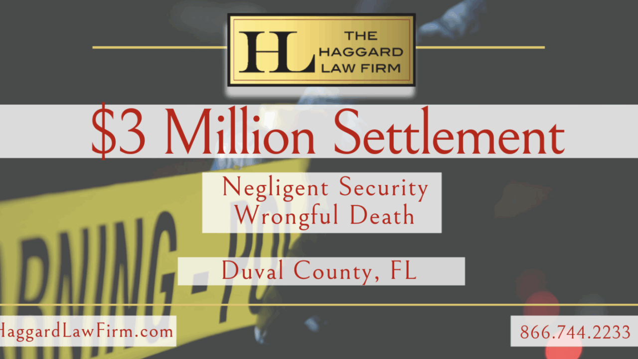 $3 Million Settlement Secured in Jacksonville Negligent Security Wrongful Death Case
